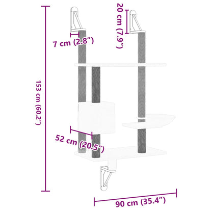 Kattenmeubel Wandgemonteerd Met Krabpaal 153 Cm