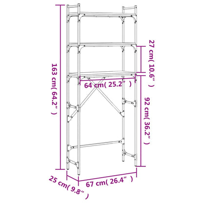 Wasmachinerek 67X25X163 Cm Bewerkt Hout Sonoma Eikenkleurig