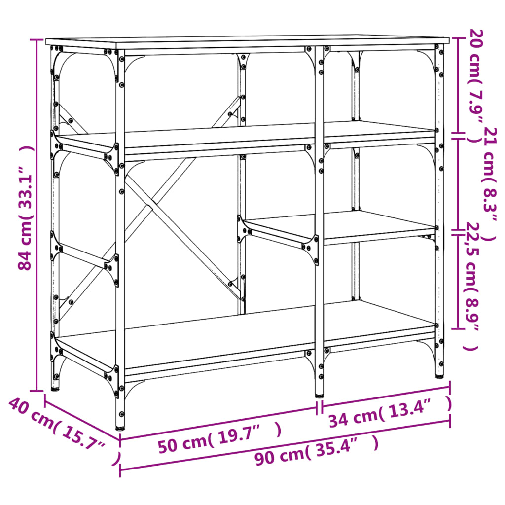 Bakkersrek 90X40X84 Cm Bewerkt Hout En Metaal