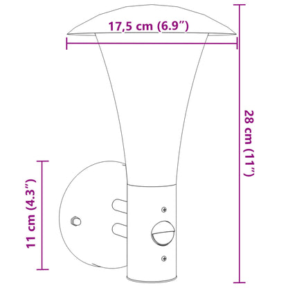 Buitenwandlampen Met Sensors Roestvrij Staal Kleurig Zilver