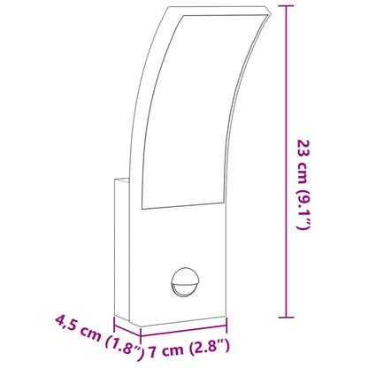 Buitenwandlampen Led Met Sensors Gegoten Aluminium Zwart