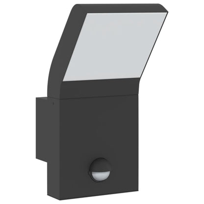 Buitenwandlamp Led Met Sensors Gegoten Aluminium Zwart