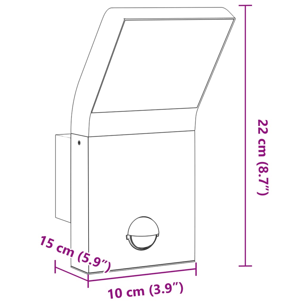 Buitenwandlampen Led Met Sensors Gegoten Aluminium Zwart