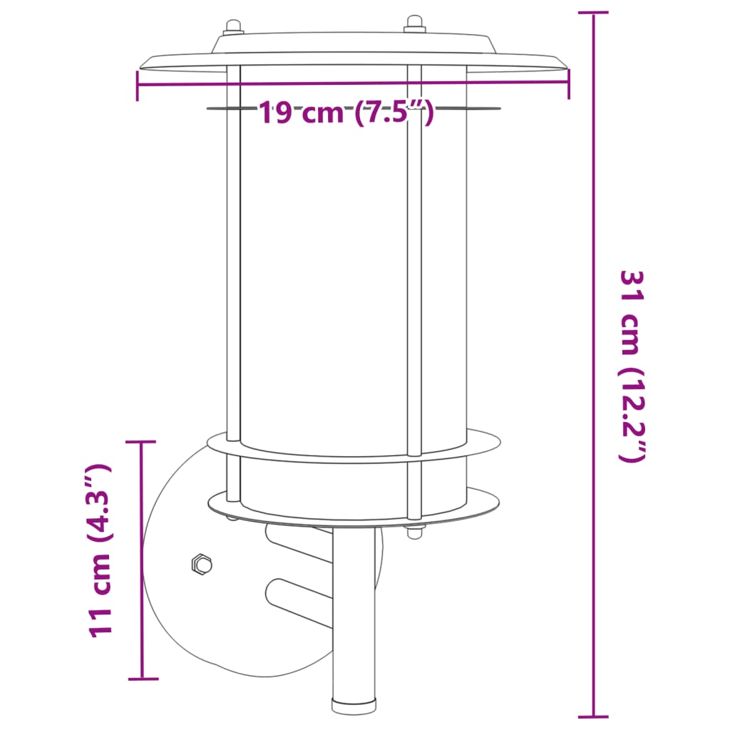 Buitenwandlamp Roestvrij Staal Kleurig Zilver