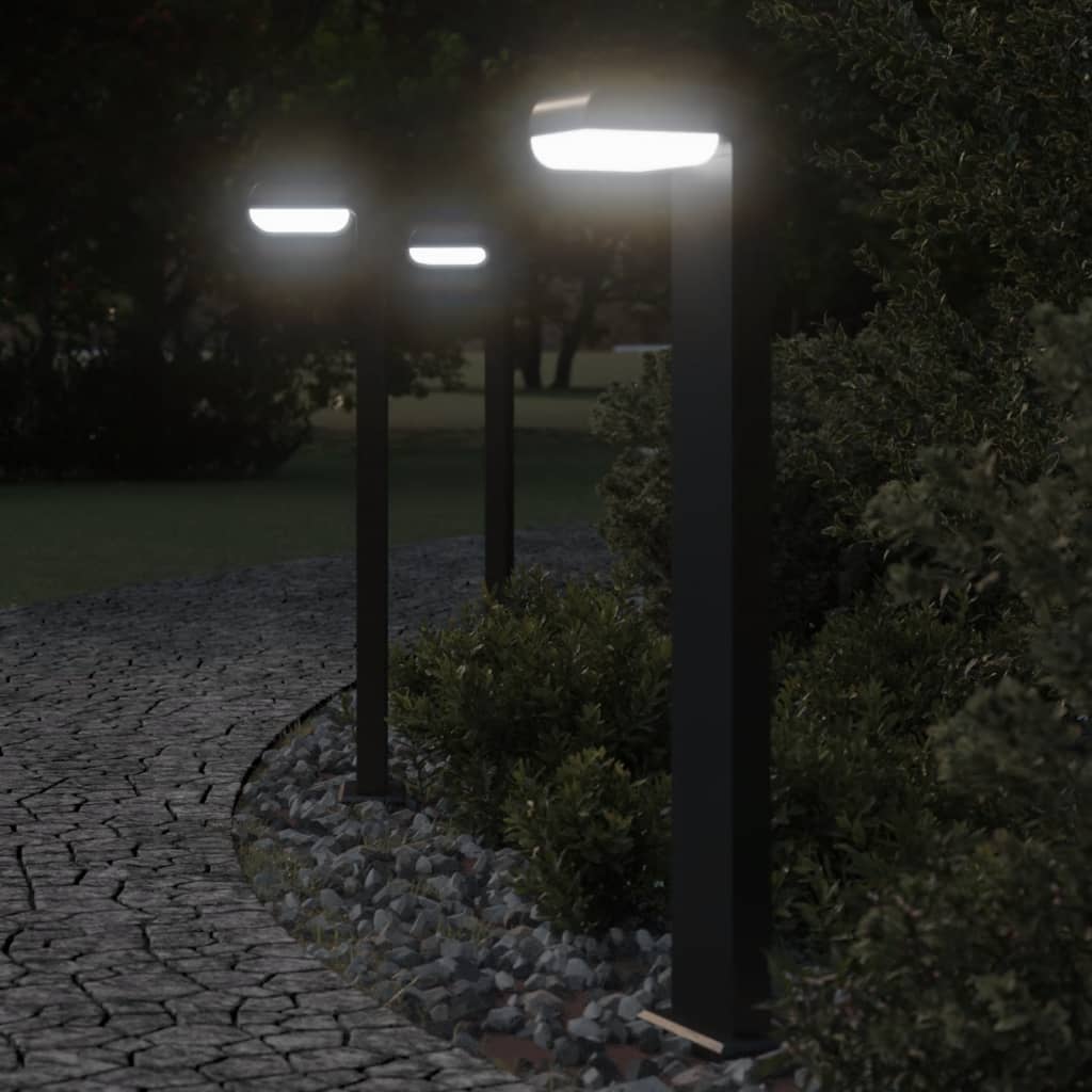 Buitenlampen Staand 3 St Gegoten Aluminium Zwart