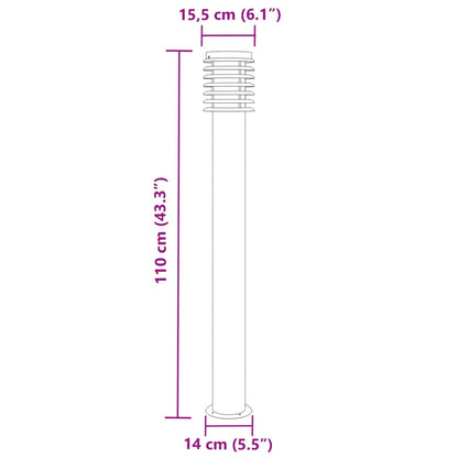 Vloerlamp Voor Buiten 110 Cm Roestvrijstaal Kleurig