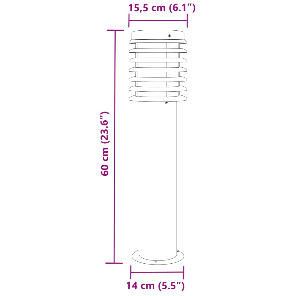 Vloerlamp Voor Buiten 60 Cm Roestvrij Staal