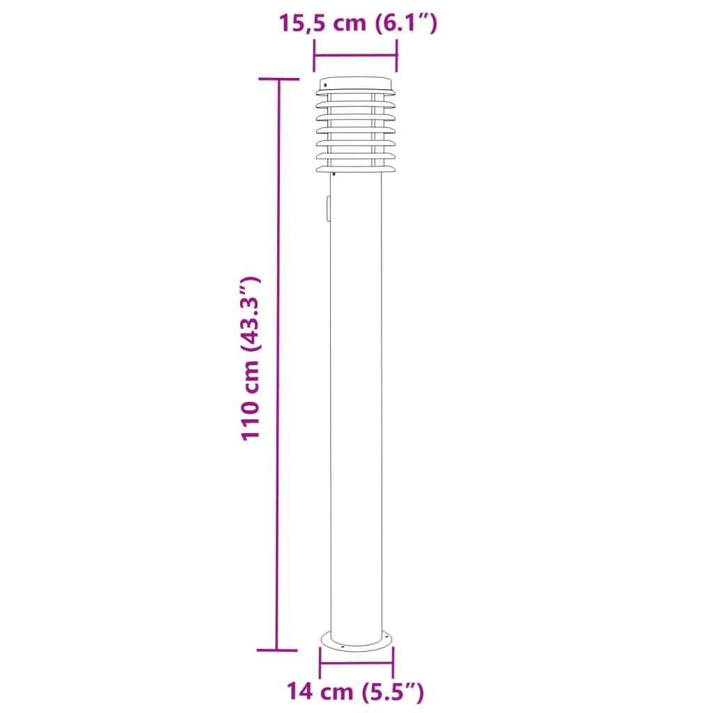 Buitenvloerlamp 110 Cm Roestvrijstaal