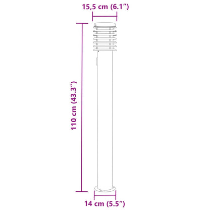 Buitenvloerlamp 110 Cm Roestvrijstaal