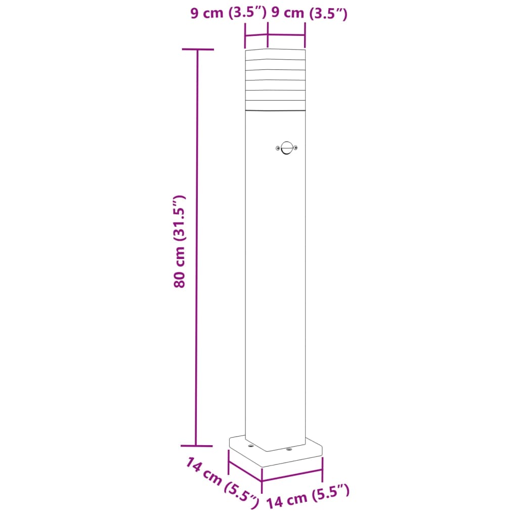 Vloerlampen Voor Buiten Aluminium Zwart Zilver 80 Cm