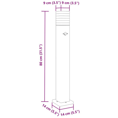 Vloerlampen Voor Buiten Aluminium Zwart Zilver 80 Cm