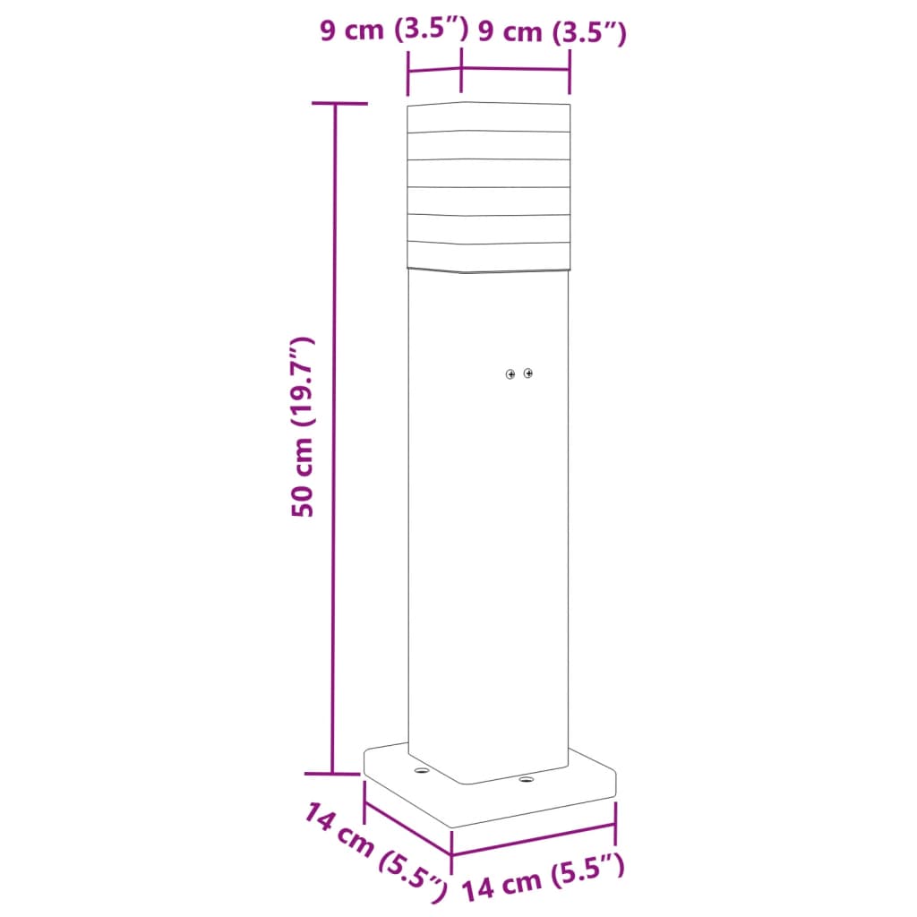 Buitenvloerlampen Aluminium Zwart 50 Cm