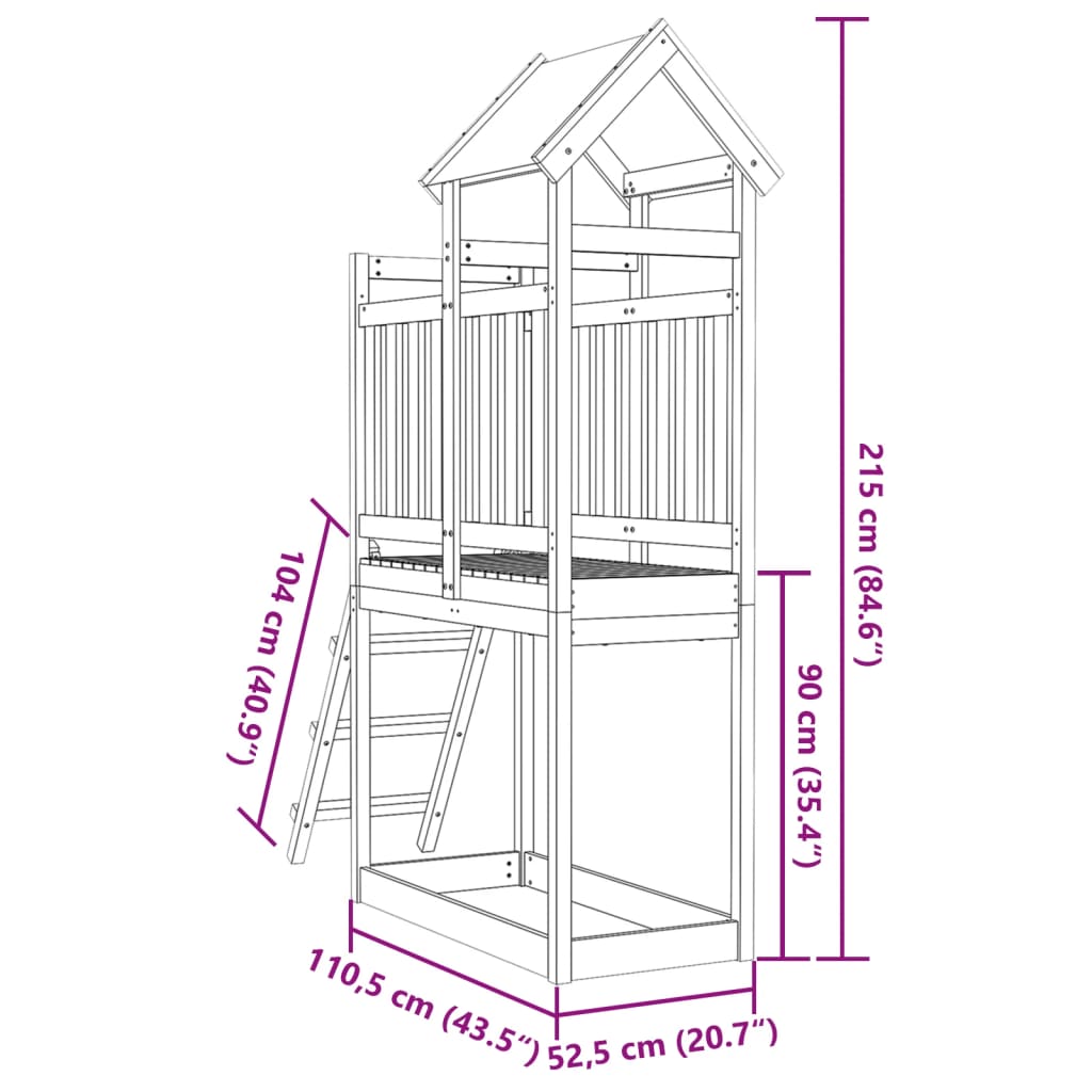 Speeltoren Met Ladder 110,5X52,5X215 Cm