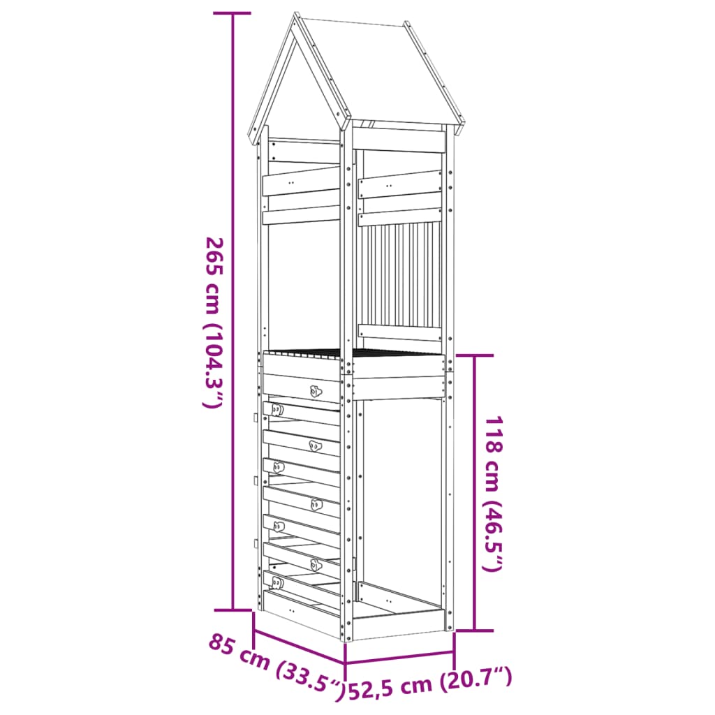 Speeltoren Met Klimwand 85X52,5X265 Cm