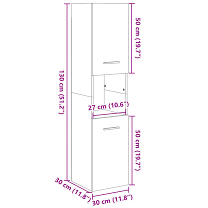 Badkamerkast 30X30X130 Cm Spaanplaat Kleurig