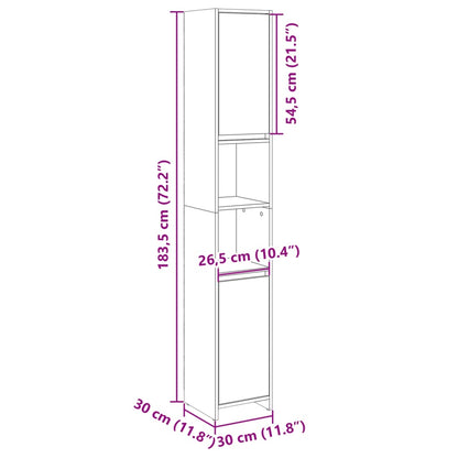 Badkamerkast 30X30X183,5 Cm Spaanplaat Kleurig