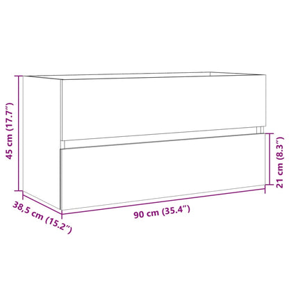 Wastafelkast 90X38,5X45 Cm Spaanplaat Sonoma Eikenkleurig