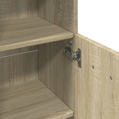 Badkamerkast 30,5X30X95 Cm Bewerkt Hout Sonoma Eikenkleurig