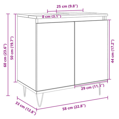 Badkamerkast 58X33X60 Cm Bewerkt Hout Sonoma Eikenkleurig