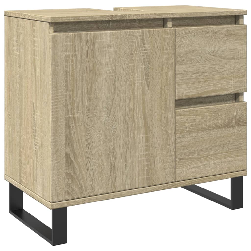 Badkamerkast 65X33X60 Cm Bewerkt Hout Sonoma Eikenkleurig