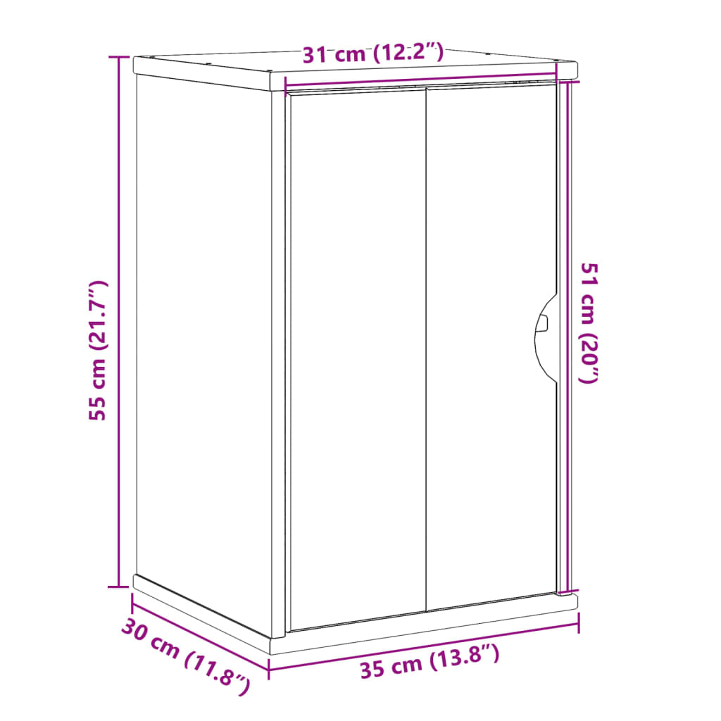 Badkamerwandkast Otta 35X30X55 Cm Massief Grenenhout