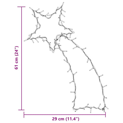 Kerstverlichting Vallende Ster Silhouet 80 Leds Warm Wit