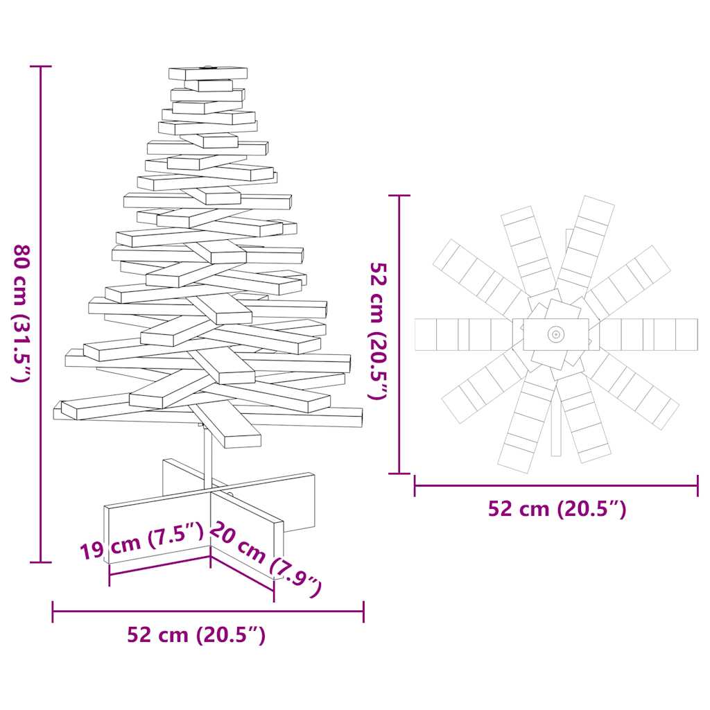 Kerstdecoratie Kerstboom Massief Grenenhout