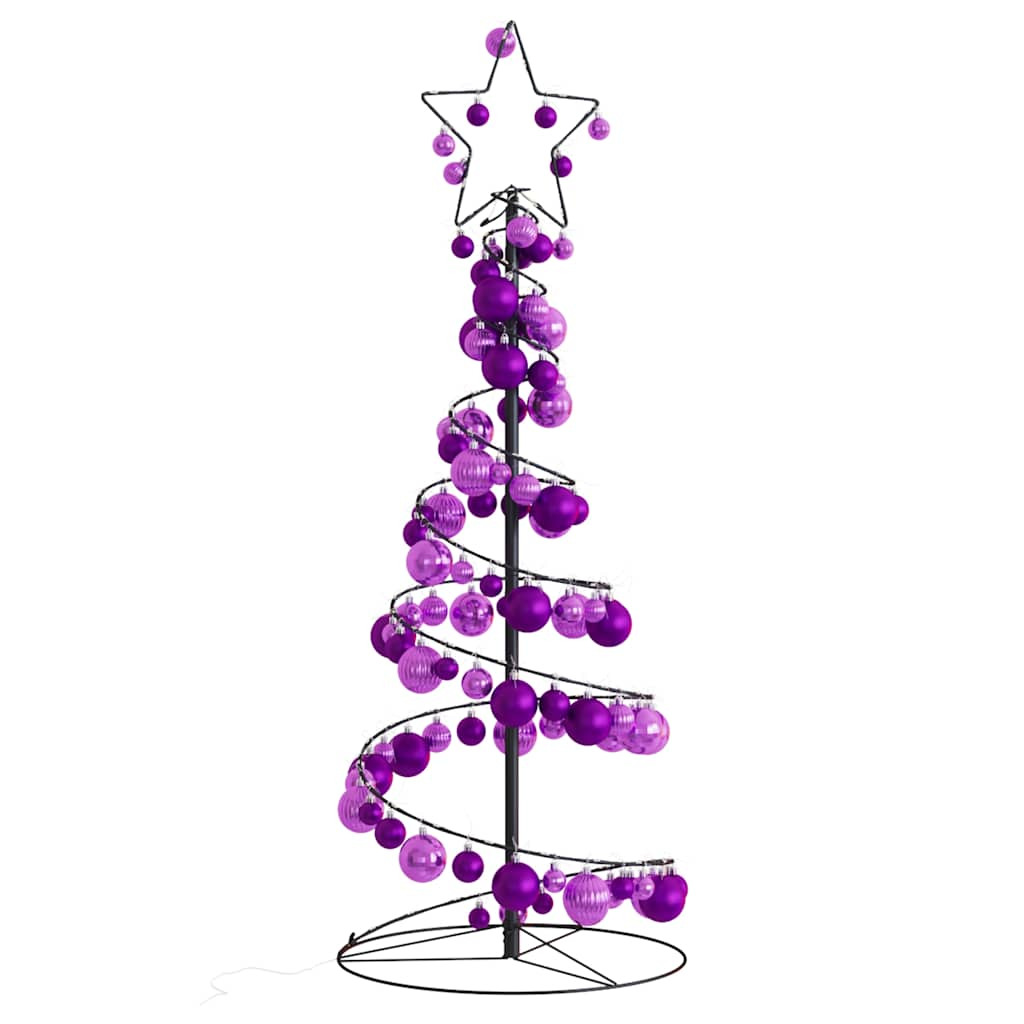 Kerstboom Lichtkegel Met Kerstballen 100 Led's Warmwitte