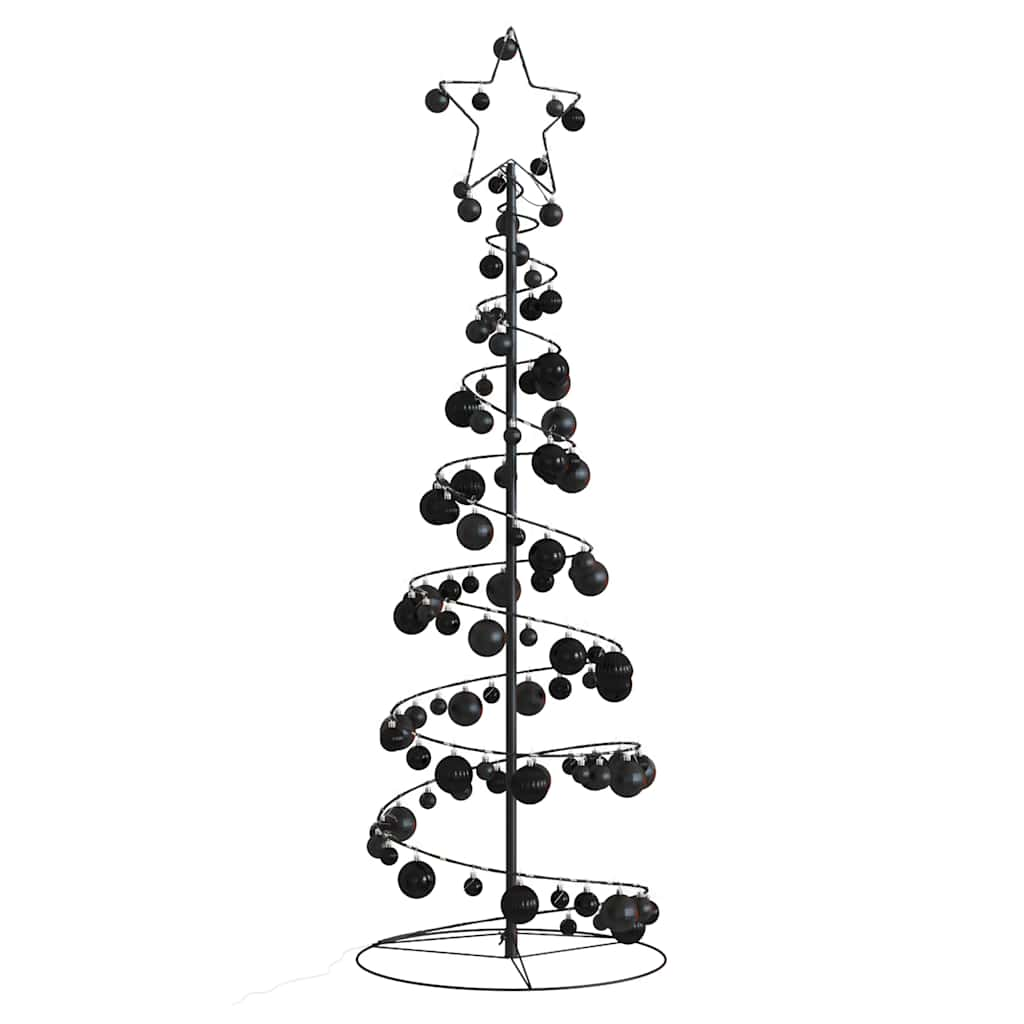 Kerstboom Lichtkegel Met Kerstballen 100 Led's Warmwitte