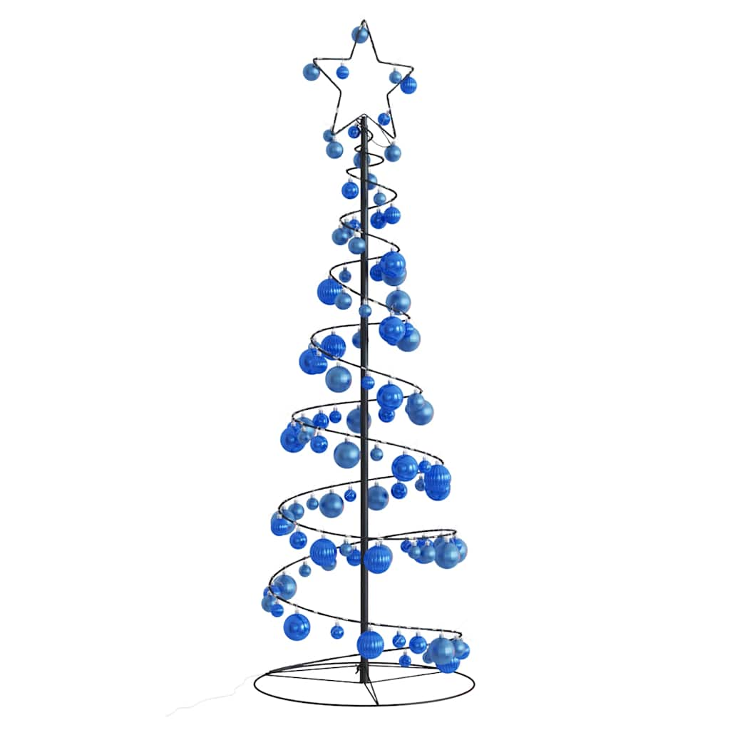 Kerstboom Lichtkegel Met Kerstballen 100 Led's Warmwitte