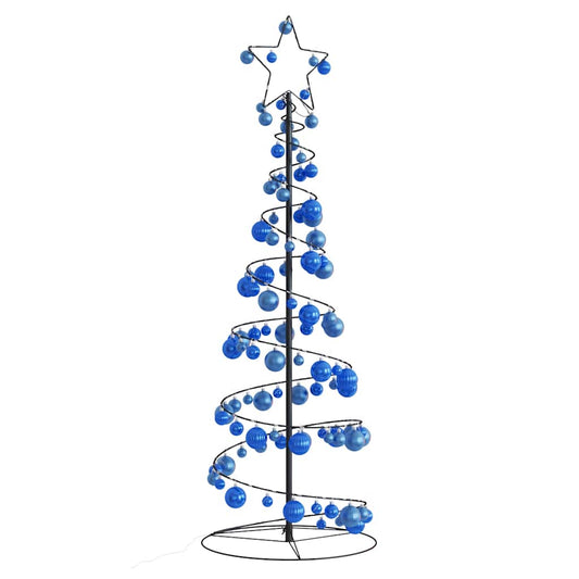 Kerstboom Lichtkegel Met Kerstballen 100 Led's Warmwitte