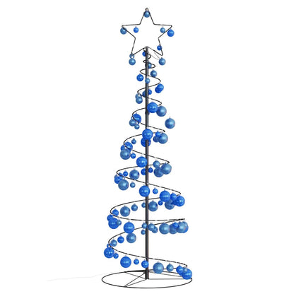 Kerstboom Lichtkegel Met Kerstballen 100 Led's Warmwitte