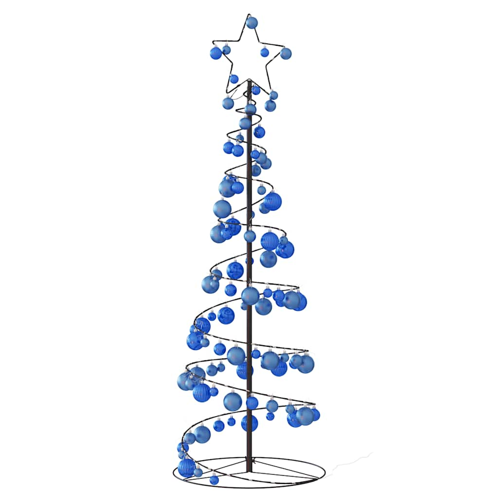 Kerstboom Lichtkegel Met Kerstballen 100 Led's Warmwitte