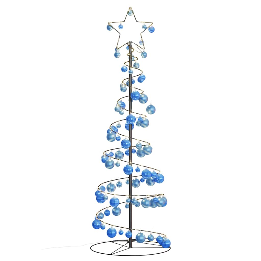 Kerstboom Lichtkegel Met Kerstballen 100 Led's Warmwitte