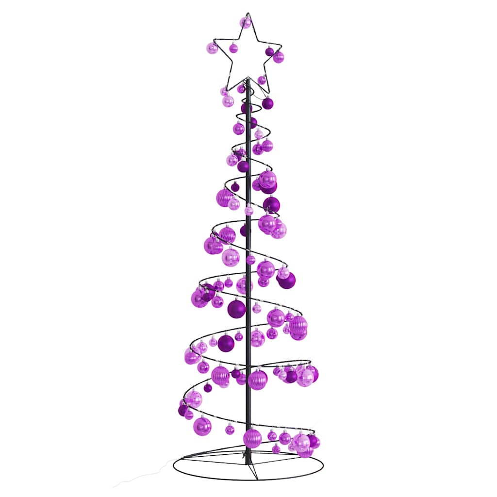 Kerstboom Lichtkegel Met Kerstballen 100 Led's Warmwitte