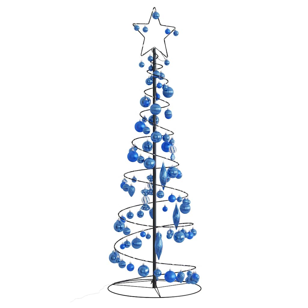 Kerstboom Lichtkegel Met Kerstballen 100 Led's Warmwitte