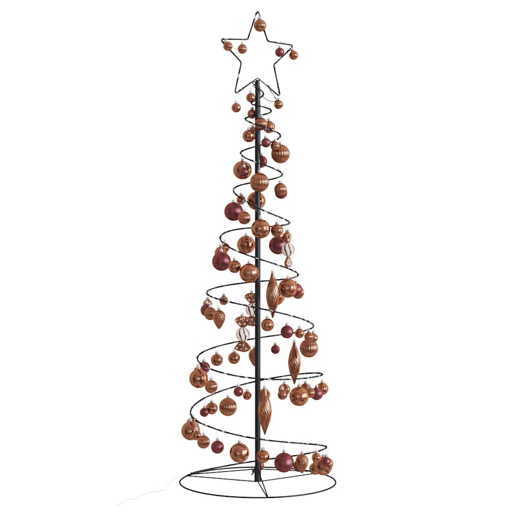 Kerstboom Lichtkegel Met Kerstballen 100 Led's Warmwitte