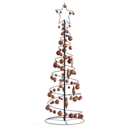 Kerstboom Lichtkegel Met Kerstballen 100 Led's Warmwitte